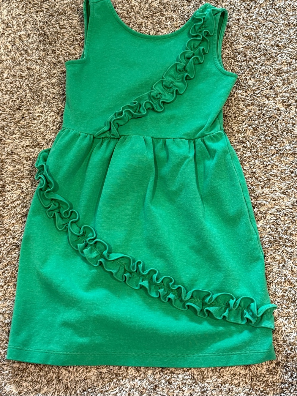 Janie and Jack Bright Green Ruffle Tank Dress